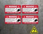 Gps Tracking Enabled Sticker Vehicle Security Warning Anti-Theft Decal 4-Pack