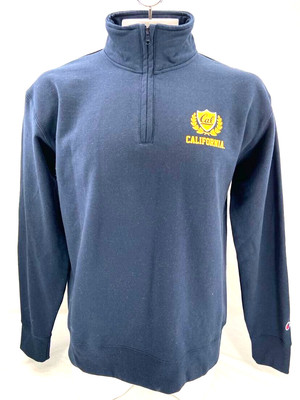 NEW California Cal Golden Bears Champion Navy LS 1/4 Zip Sweatshirt Men's L