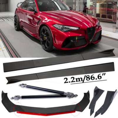 Front Bumper Lip Spoiler Side Skirt+Rear Lips+Carbon Fiber For Alfa Romeo Giulia