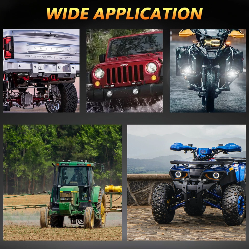 Foco antiniebla de conducción para coche motocicleta lámpara de trabajo luces LED barra impermeable Foto 3 de 4