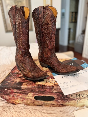 Old Gringo Eagle Swarovski crystal boots size 8.5