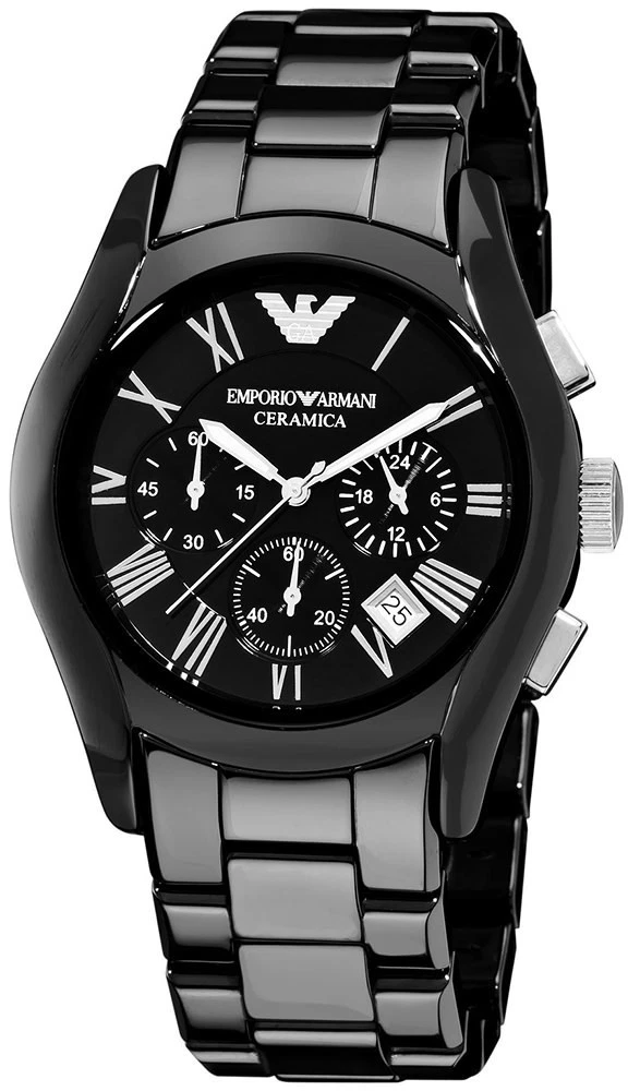 NEW AUTHENTIC EMPORIO ARMANI BLACK CERAMICA CERAMIC CHRONOGRAPH WATCH-AR1400