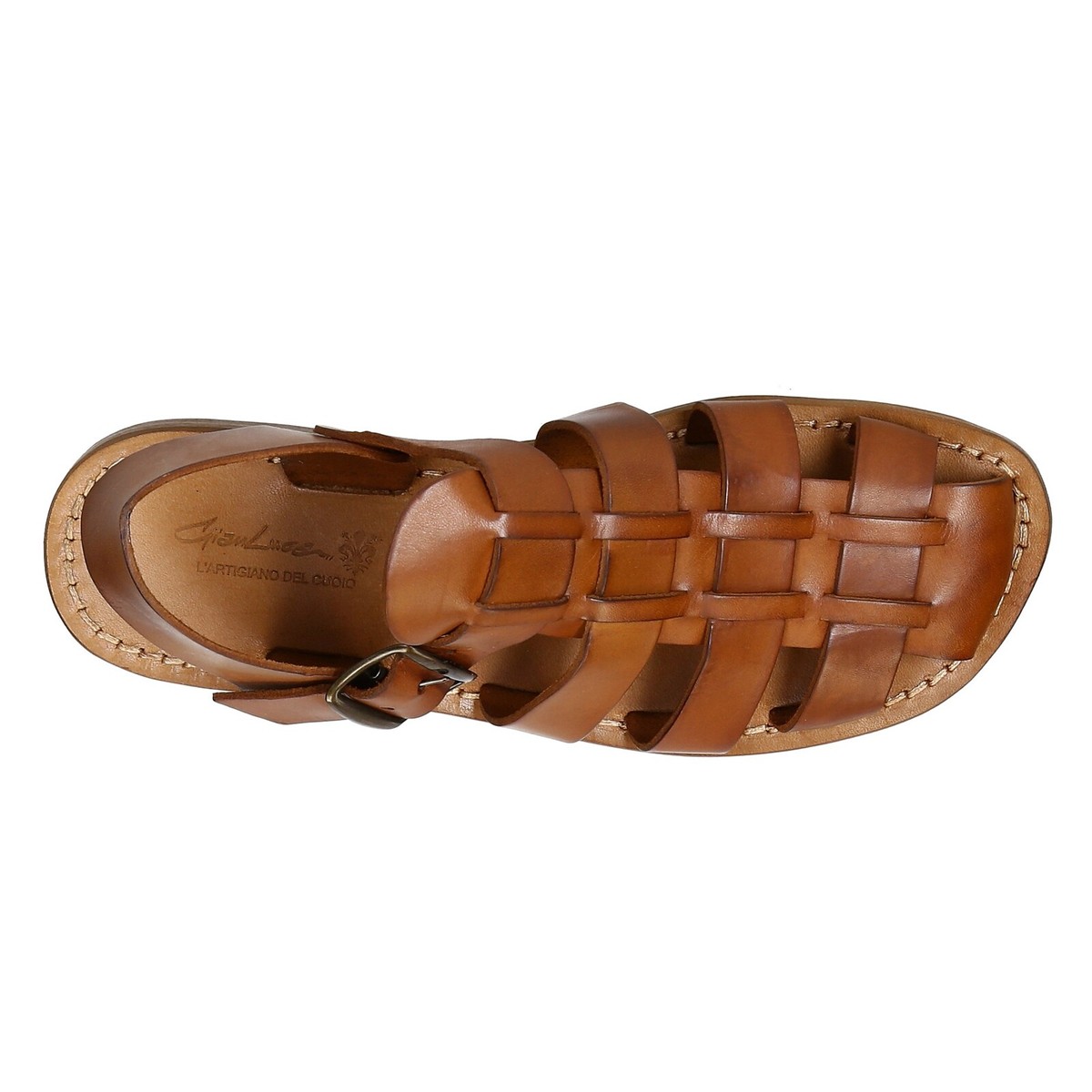 Gianluca Handmade Brown Leather Gladiator Sandals – Italian Crafted, Vegetable Tanned, Leather Sole - View #10