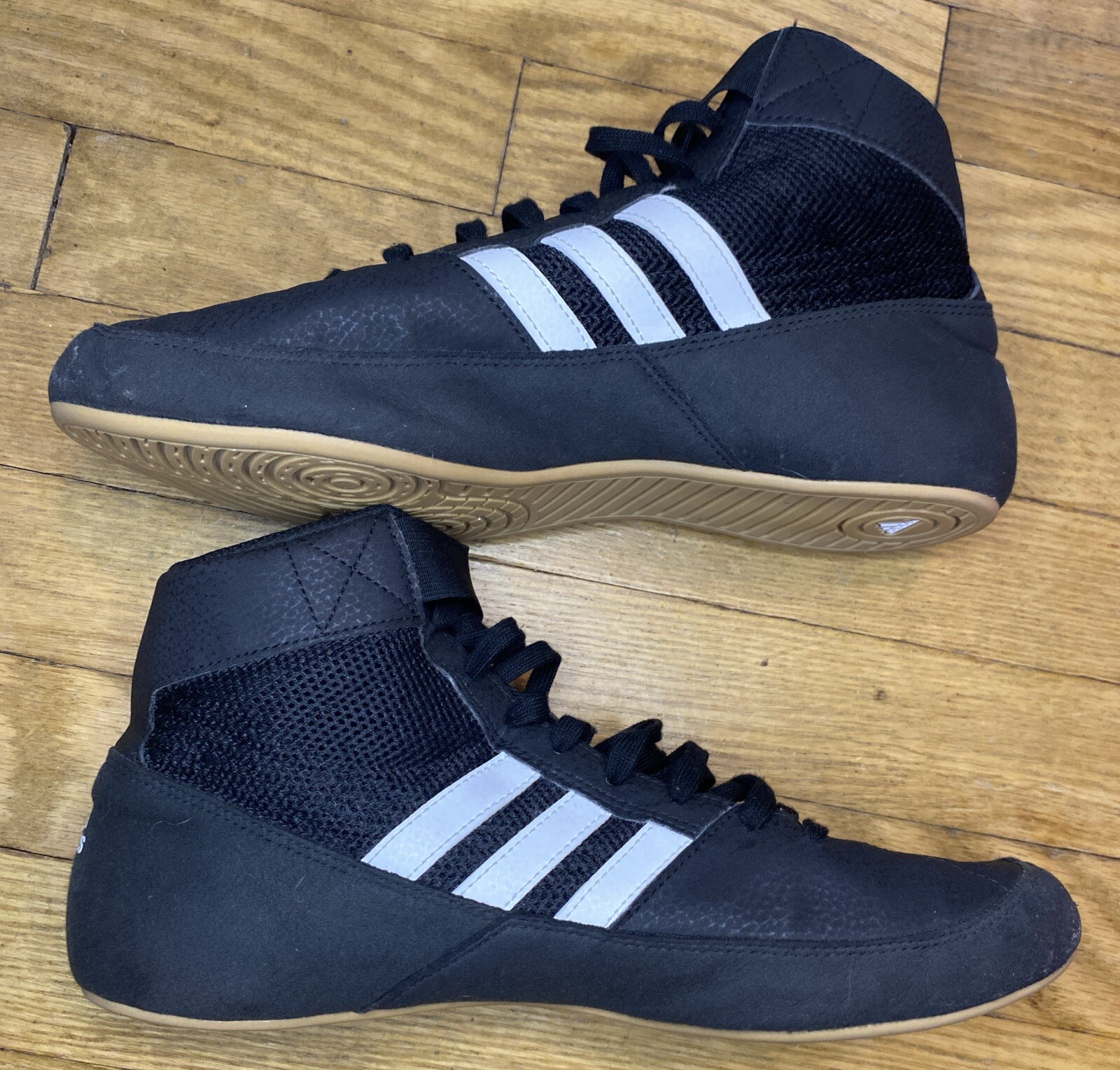 Adidas HVC 2 Men's Wrestling Shoes AQ3325 Black White Mens 8 Excellent Condition thumbnail 8