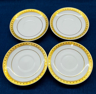 Vintage Lot 4 MITTERTEICH Bavaria China Made in Germany Gold Trim Dessert Plates