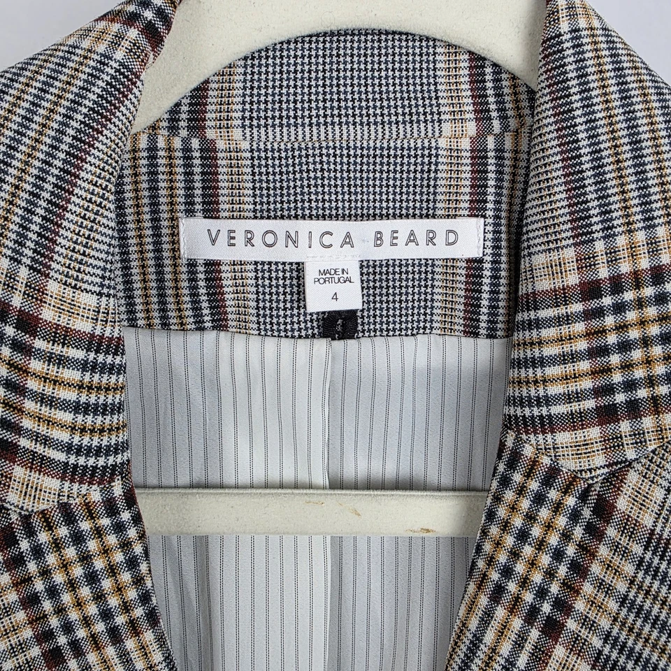 Veronica Beard Dickey Blazer Steele Gray Plaid Size 4 Jacket Career Business - Image 4 of 4