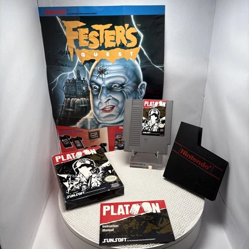 Platoon (NES) Complete in Box CIB w Poster | Sunsoft | Very Clean Copy