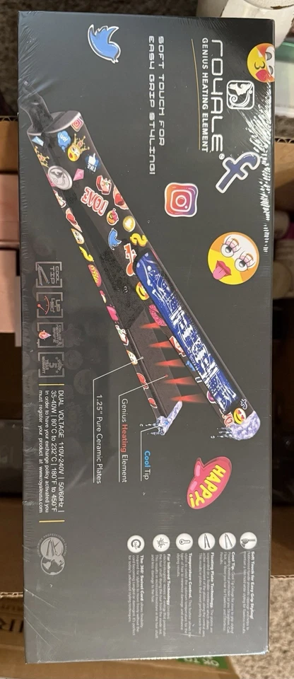 ROYALE Genius EMOJI 1.25" PLACA CERÁMICA PLANCHA PLANCHA PLANCHA PLANCHA PLANCHA SELLADO NUEVO EN CAJA Foto 2 de 3