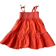 Janie And Jack 12-18mo Girl Orange Sundress Smocked Bow