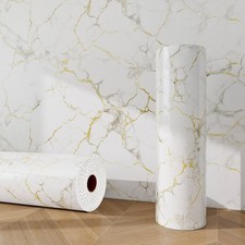 Marble Self-Adhesive Wallpaper Roll,Peel Stick, DIY Kitchen Backsplash Sticker