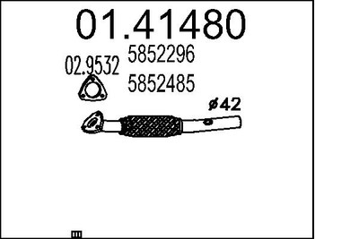 MTS 01.41480 Exhaust Pipe for OPEL