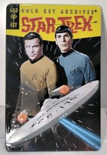 Gold Key Archives Star Trek Metal Tin Sign Spock & Kirk Enterprise *See Descript