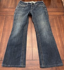Ariat REAL Mid Rise Stretch Whipstitch Boot Cut Jeans Ocean Women s Size 29R