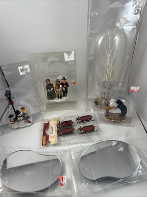 Lemax Village Figures & Accessories Mixed Lot Christmas Sleds Mirror Lake Tree