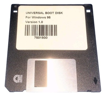 RARE Microsoft Windows 95 Floppy Universal Boot Disk 3 1/2'' Version 1.0 7501930
