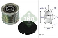 NEU - Schaeffler INA 535008110 Generatorfreilauf FüR Dacia Lada Mitsubishi Opel