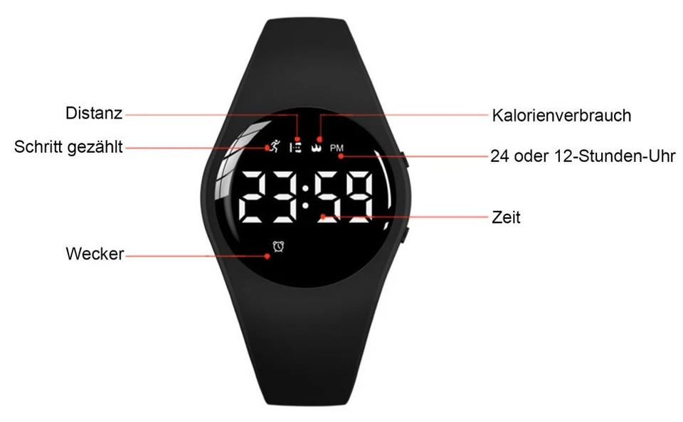 Fitnesstracker für Senioren mit Schrittzähler, Wasserdicht, ohne App, nutzbar ⌚ - Bild 2 von 4