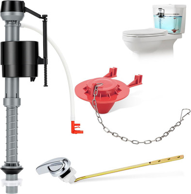 Universal Toilet Flush Valve Replacement Kit, Height Adjustable Fill Valve with