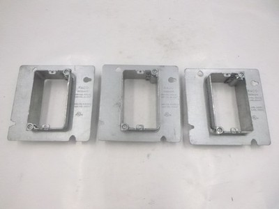 3 Pack Hubbell Raco 4-11/16'' Adjustable Outlet Box Mud Ring 868AMR Single Device