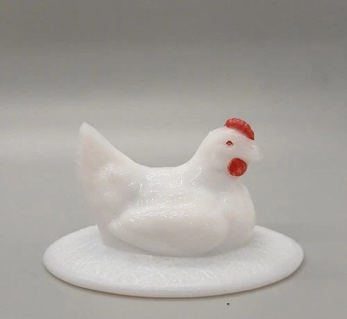 Vintage Westmoreland Milk Glass Split Tail Hen on Nest Replacement Lid