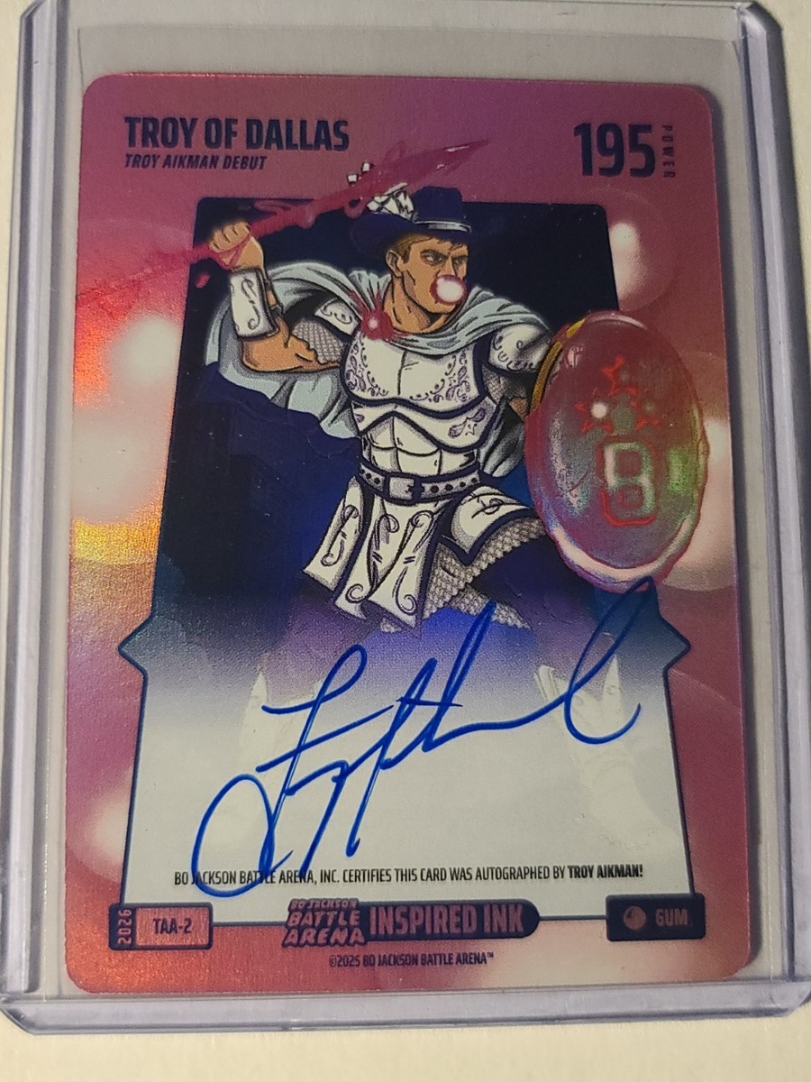 NFL Troy Aikman サインカード 2026 Bo Jackson Battle Arena Troy of Dallas 