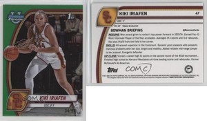 2024-25 Bowman U Chrome Green Refractor /99 Kiki Iriafen #47