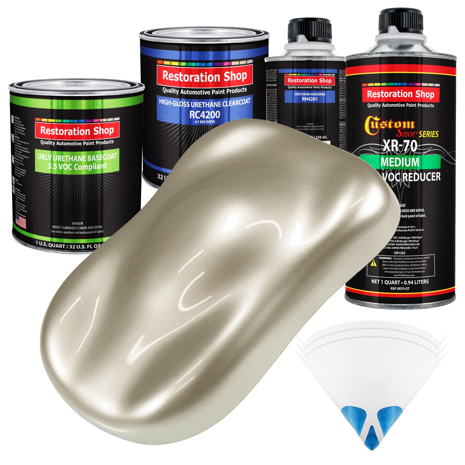 Gold Mist Metallic Quart Auto Paint Kit Low VOC Urethane Basecoat