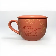 Abbey Press Coffee Tea Mug Cup Lid Coaster 3.5” Prayer For My Friend Coral Gift