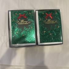 24 Vintage Hallmark Christmas Cards w/Envelopes merry Christmas Self Sealing