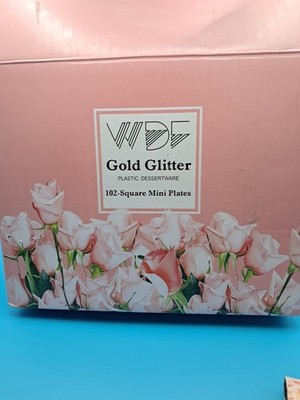 WDF Plastic Dessertware 102 Gold Mini Plates 3in Each