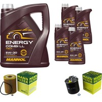 Inspektionspaket 9L Mannol 5W-30 FüR Mercedes W164 ML 320 CDI 4Matic S212 E 350