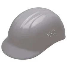 Bump Cap, Front Brim, Polyethylene, Pinlock Suspension, Gray, Fits Hat Size