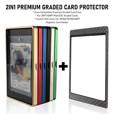 SHINA 2in1 Graded Card Case & Custom EVA Insert for PSA CGC Slabs Magnetic Card Holder