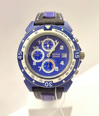 SECTOR EXPANDER 101 Chronograph Watch, Steel and Resin, NEW