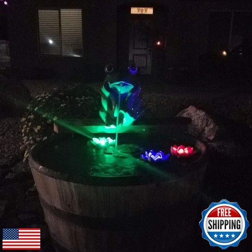 Superdream Floating Solar Lily Pads Lights for Pond Decor, 16" - Picture 4 of 5