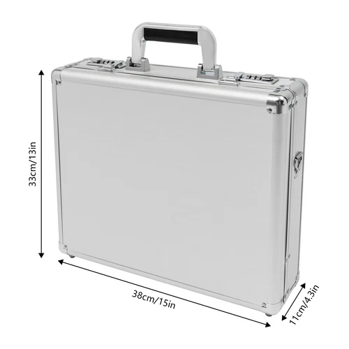 Maletín rígido de aluminio de gran capacidad con cerradura de combinación con bolsillo - Imagen 3 de 17