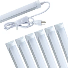 4FT 6 Pack LED Shop Light T5 T8 Linkable Ceiling Tube Fixture 24W Daylight 6000K