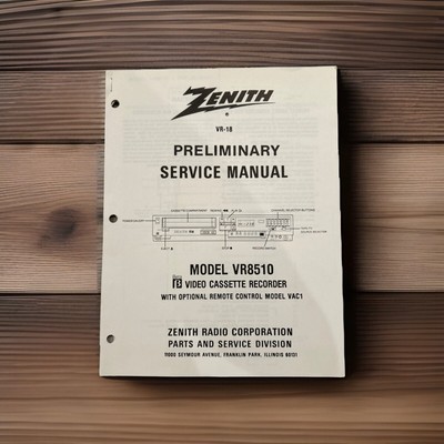 Zenith VR-18 Preliminary Service Manual Model VR8510 Pull Out Schematics 