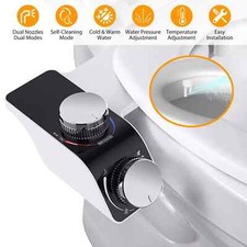 Bidet Fresh Water Spray Kit Non Electric Toilet Seat Attachment Hot  Cold Wash