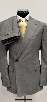 Grey one button breasted wool suit