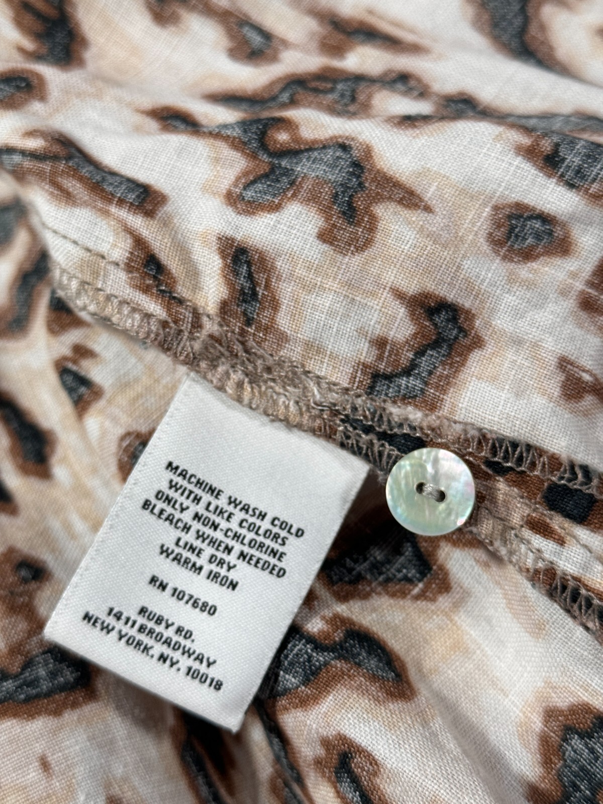 Ruby Rd Road Linen Button Up Shirt Leopard Print … - image 2