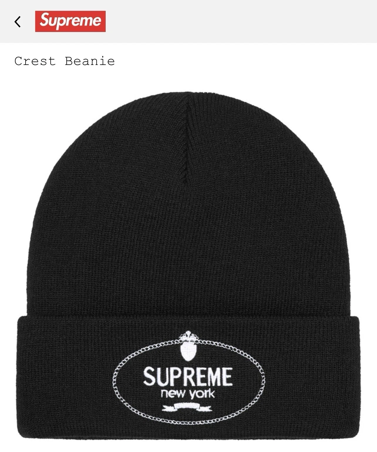 Bonnet noir Supreme Crest