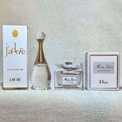 Dior J'adore Eau de Parfum + Miss Dior Eau de Parfum .17oz, 5ml Each New in Box
