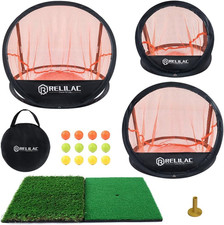 Pop up Golf Chipping Practice Net Set - Indoor/Outdoor Golfing Target Accessorie