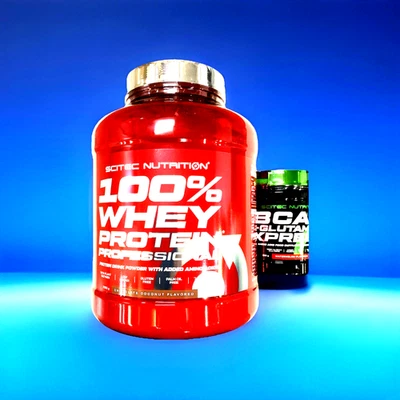 (29,74€/kg)Scitec Nutrition 100%Whey Protein Professional 2350g+BCAA+Glutami300g