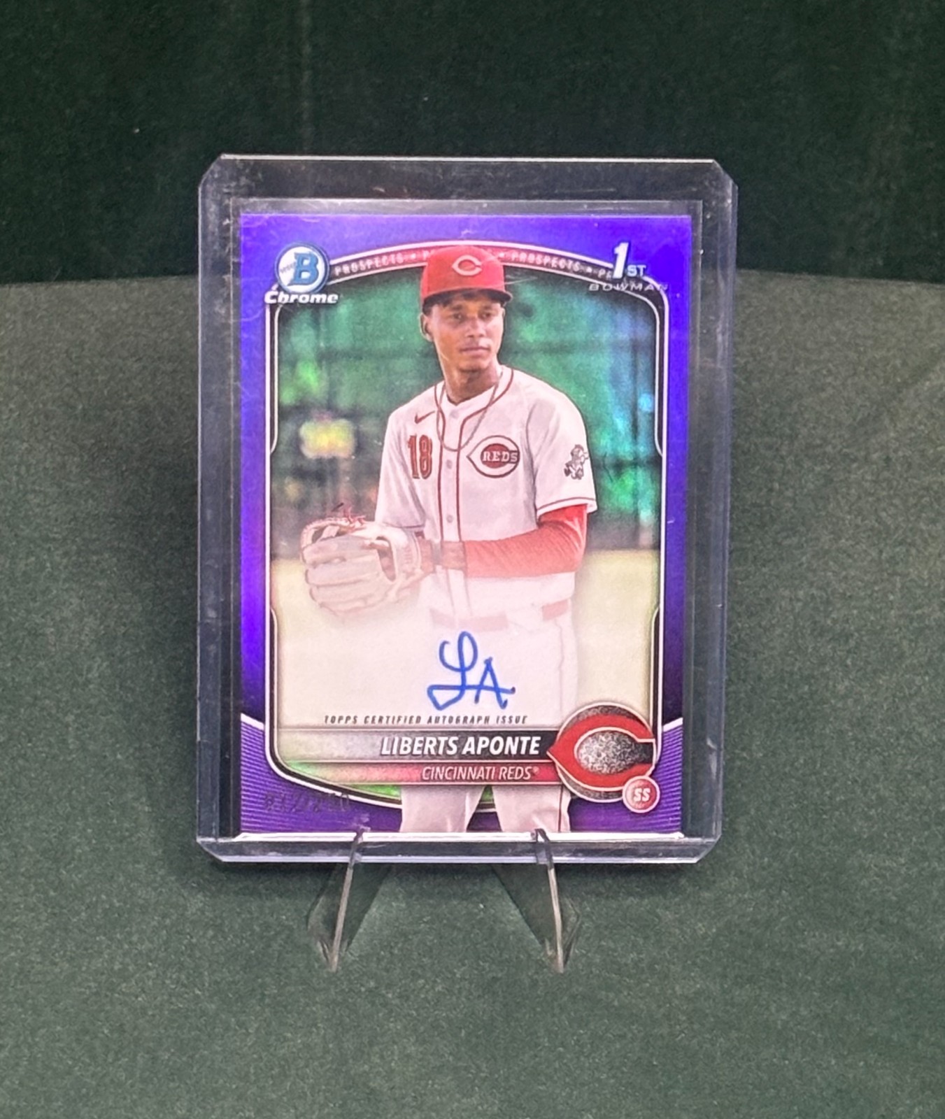 2025 Bowman Chrome Prospects - Liberts Aponte Auto Purple 012/250 CPA-LA