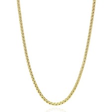 10K Yellow Gold 2.5mm Round Box Chain Solid Links 18"-26"