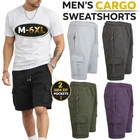 Mens Cargo Fleece Shorts Sweat Summer Jogger Plain Jersey Jogging Zip Pocket New