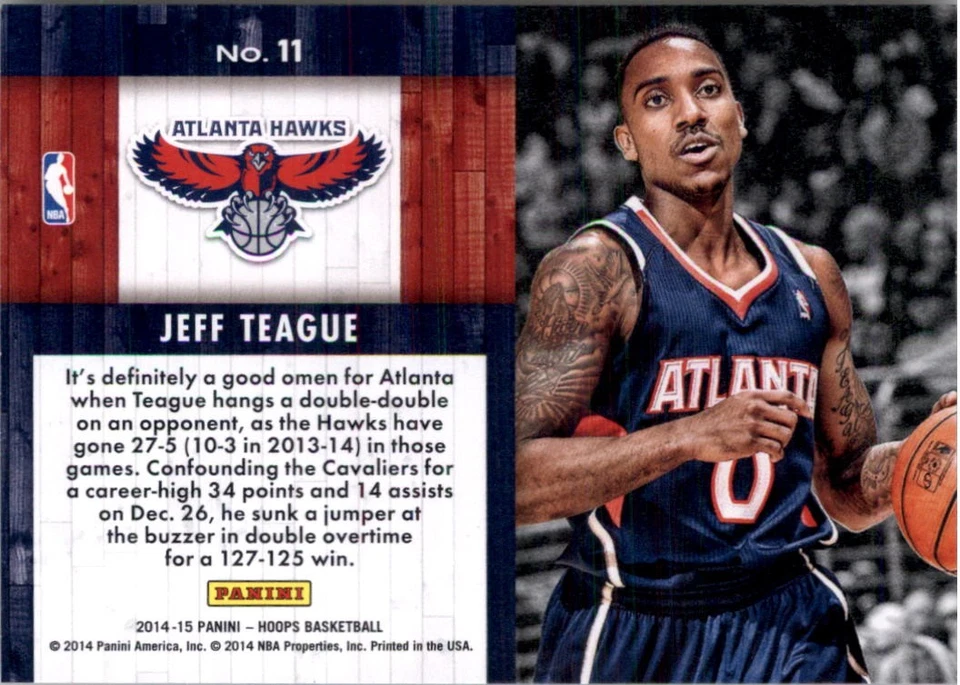 2014-15 Hoops Lights Camera Action #11 Jeff Teague - BSK - Image 2 of 2
