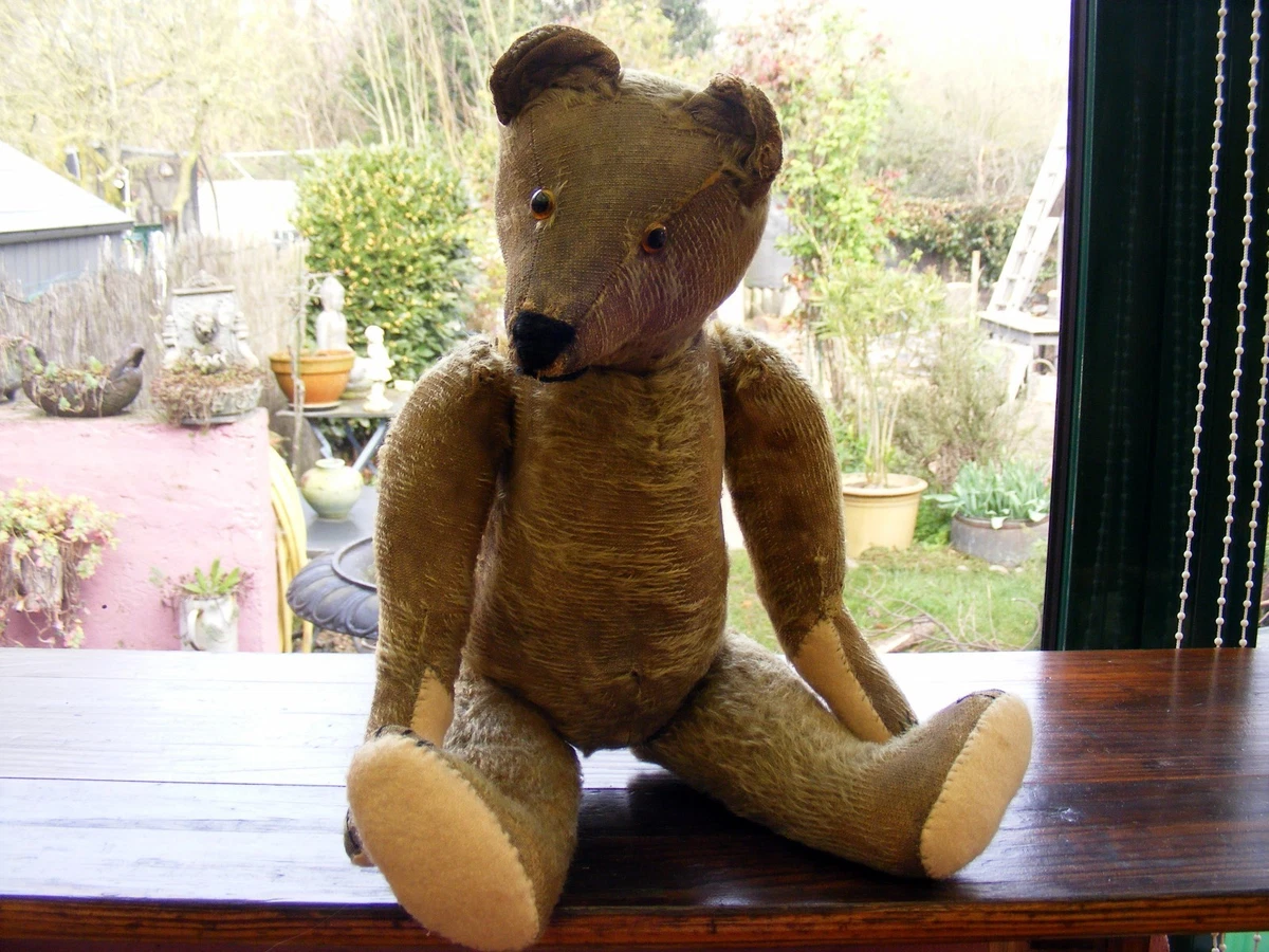 Ancien Ours En Peluche Et Paille - Teddy Bear Vintage - Bel état